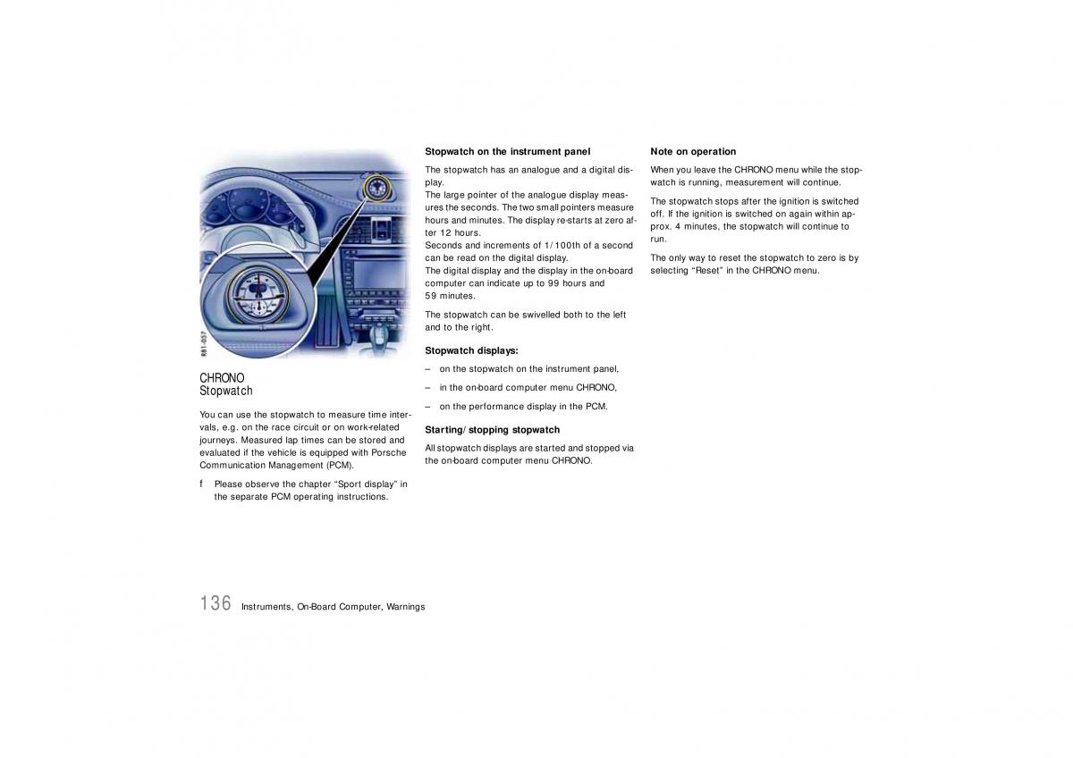 Porsche Carrera 911 997 owners manual / page 138