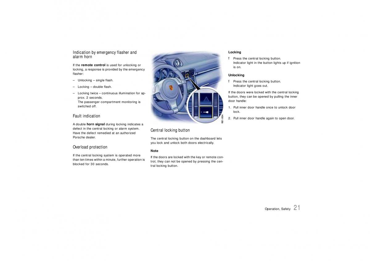 Porsche Carrera 911 997 owners manual / page 23