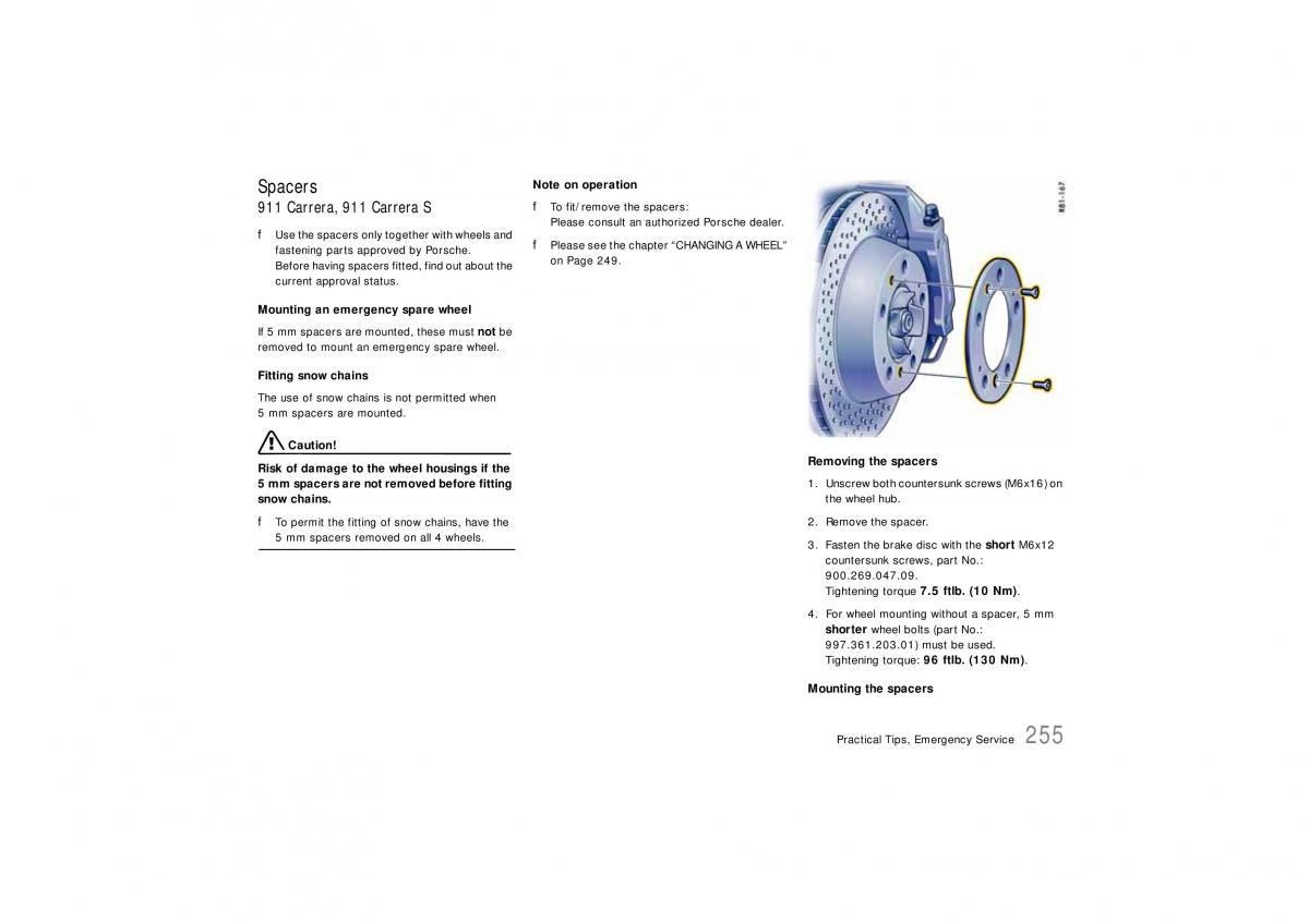 Porsche Carrera 911 997 owners manual / page 257