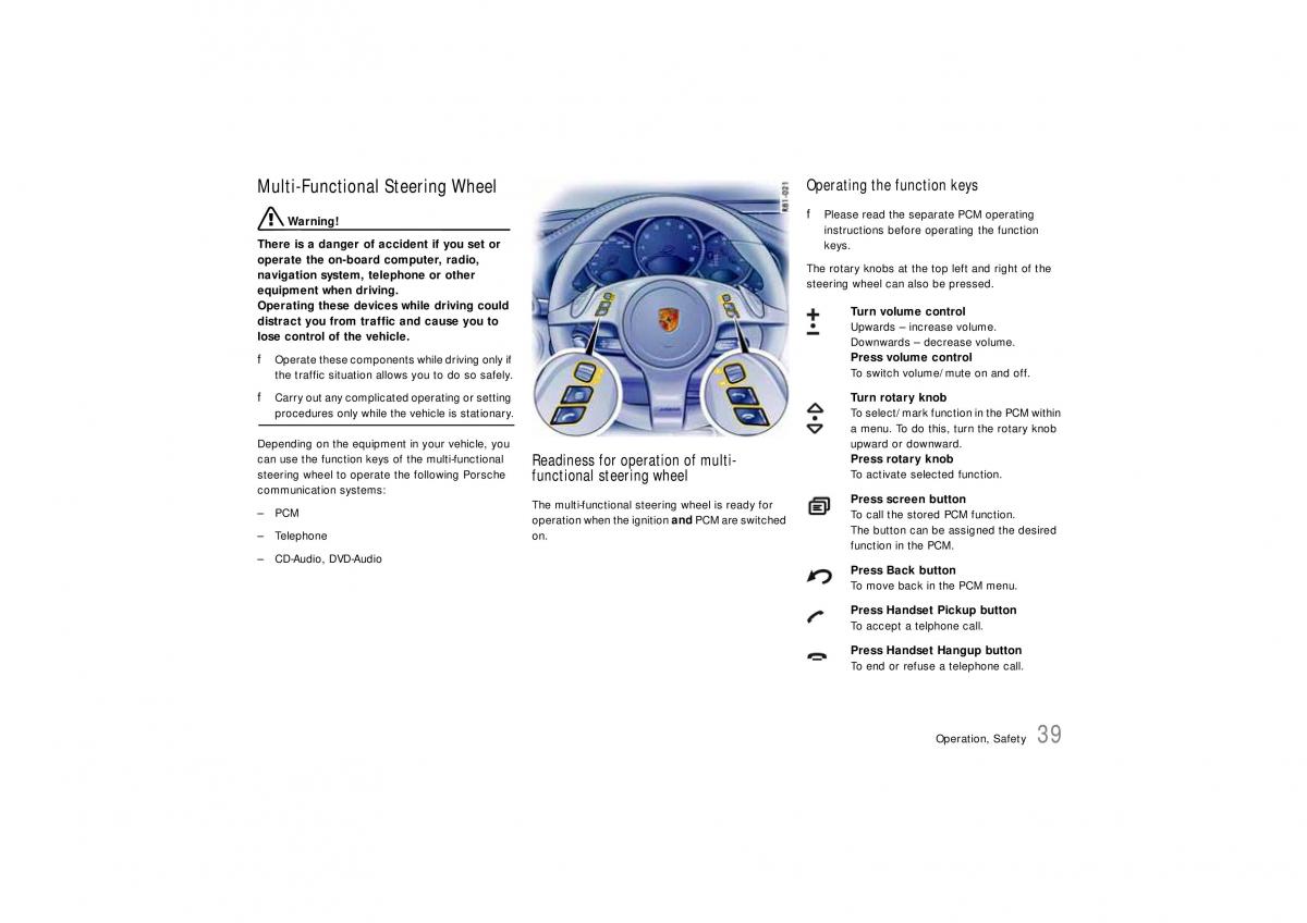 Porsche Carrera 911 997 owners manual / page 41