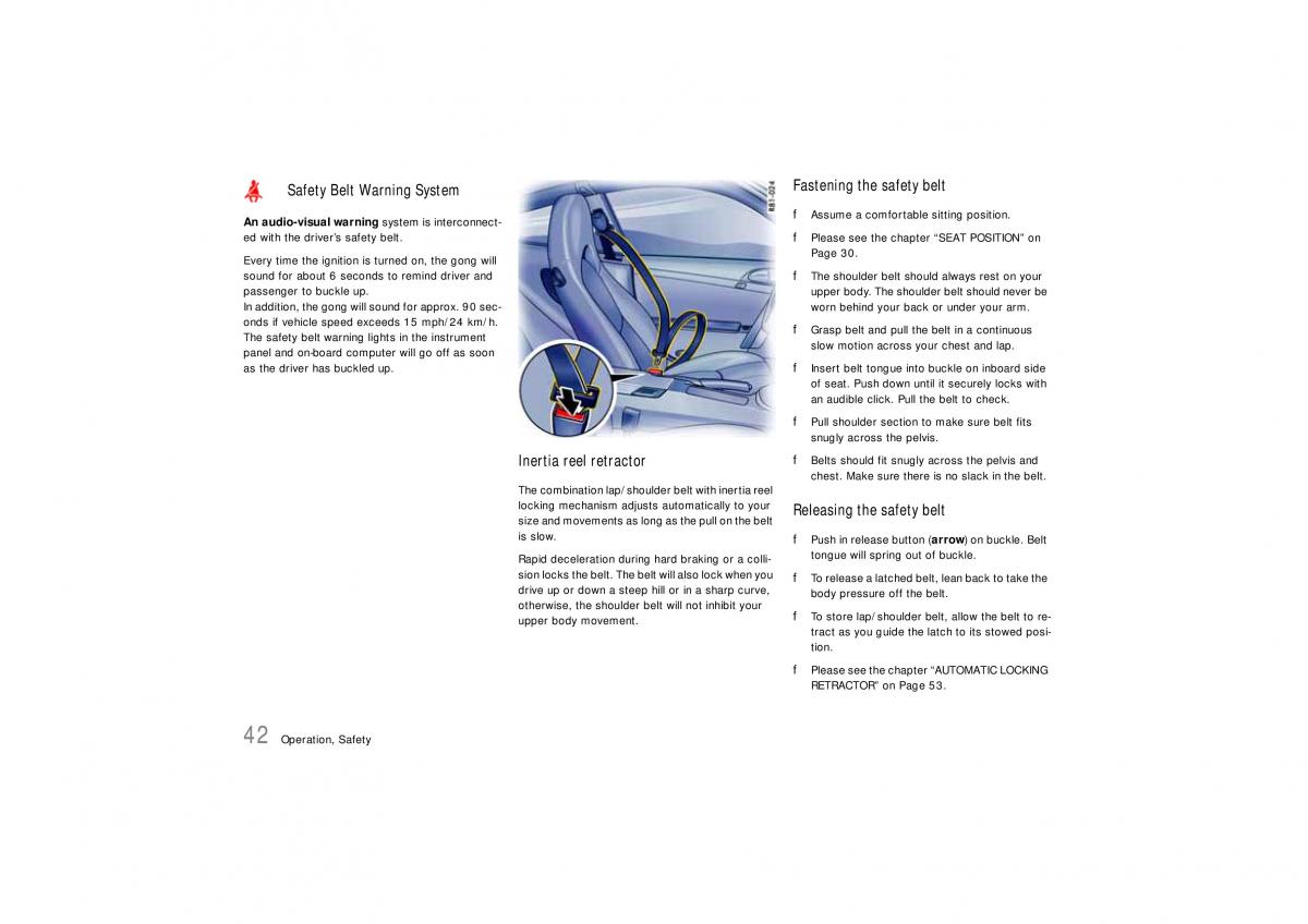 Porsche Carrera 911 997 owners manual / page 44