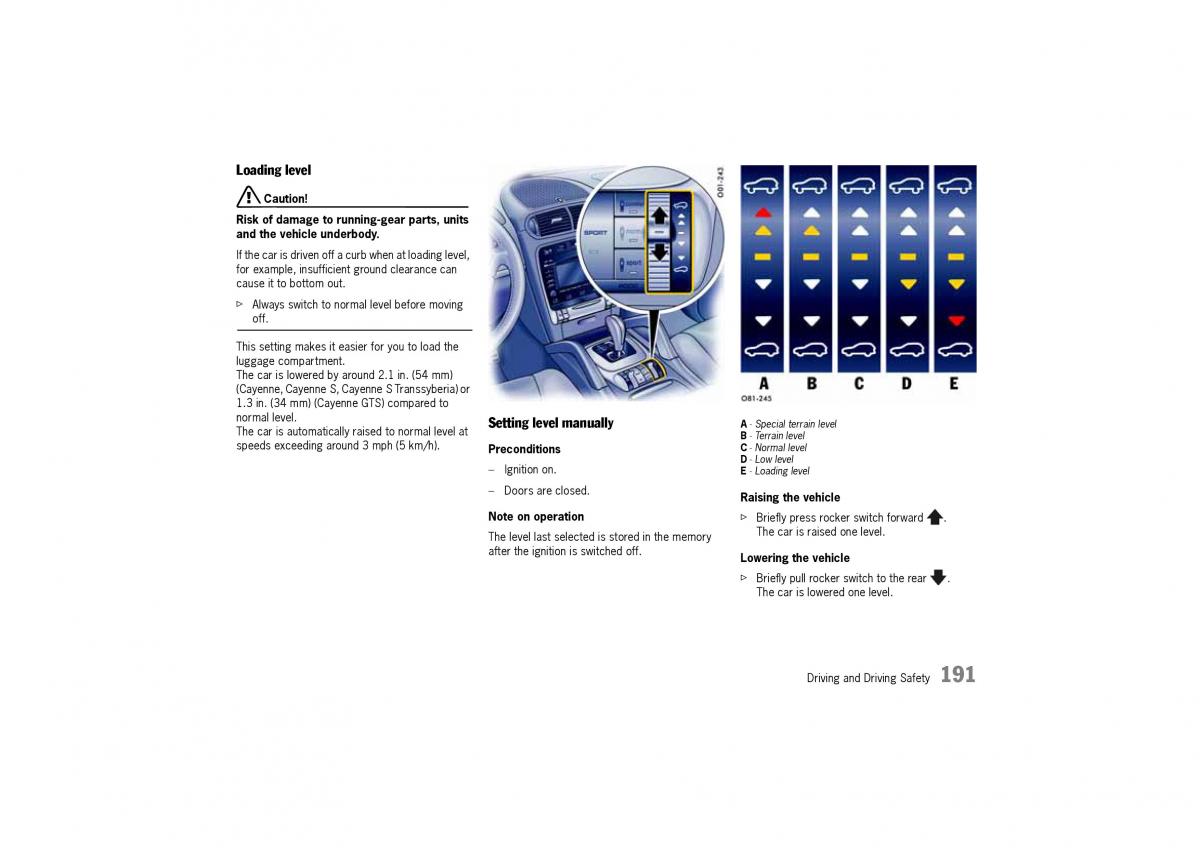 Porsche Cayenne I 1 owners manual / page 191