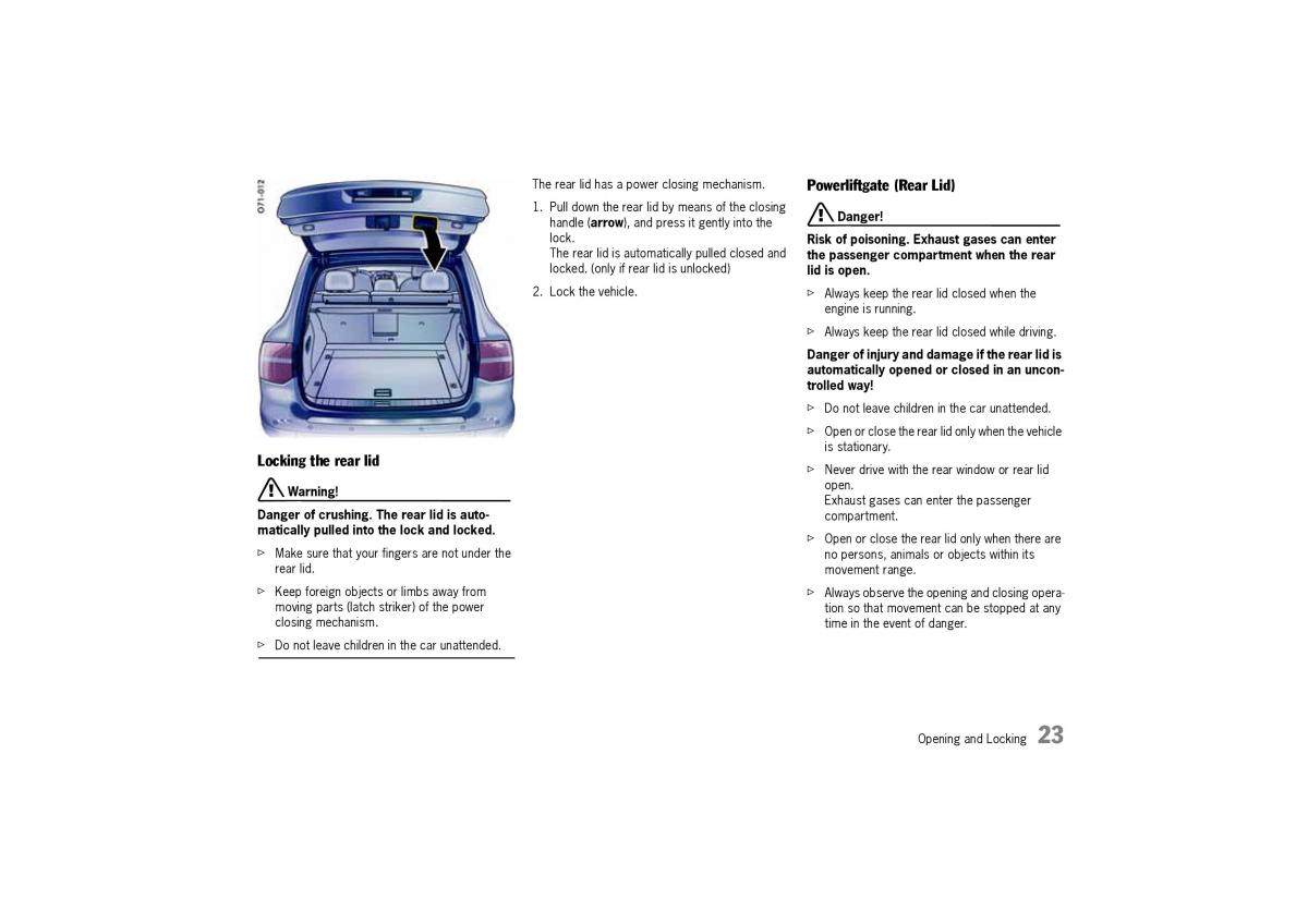 Porsche Cayenne I 1 owners manual / page 23