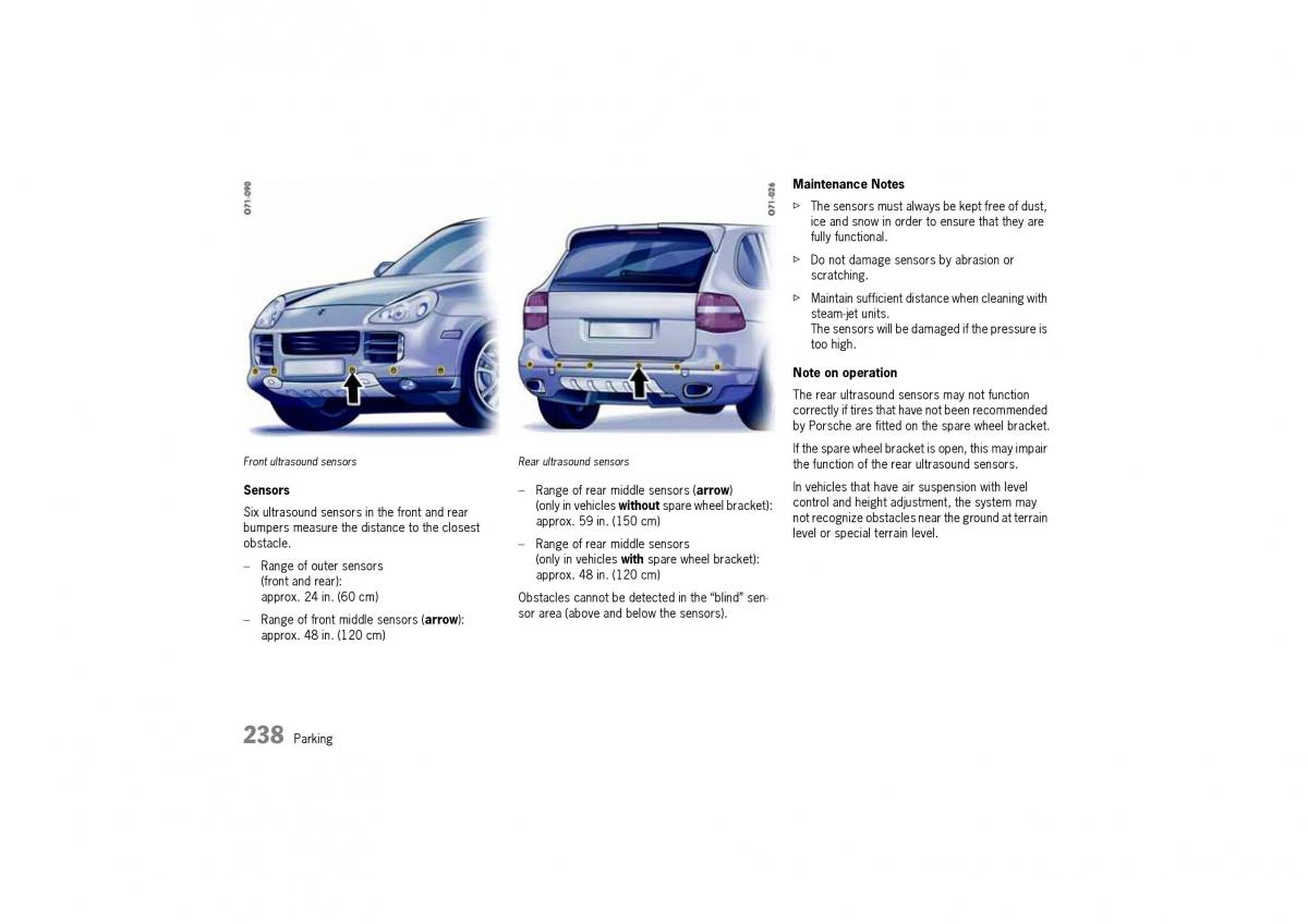 Porsche Cayenne I 1 owners manual / page 238