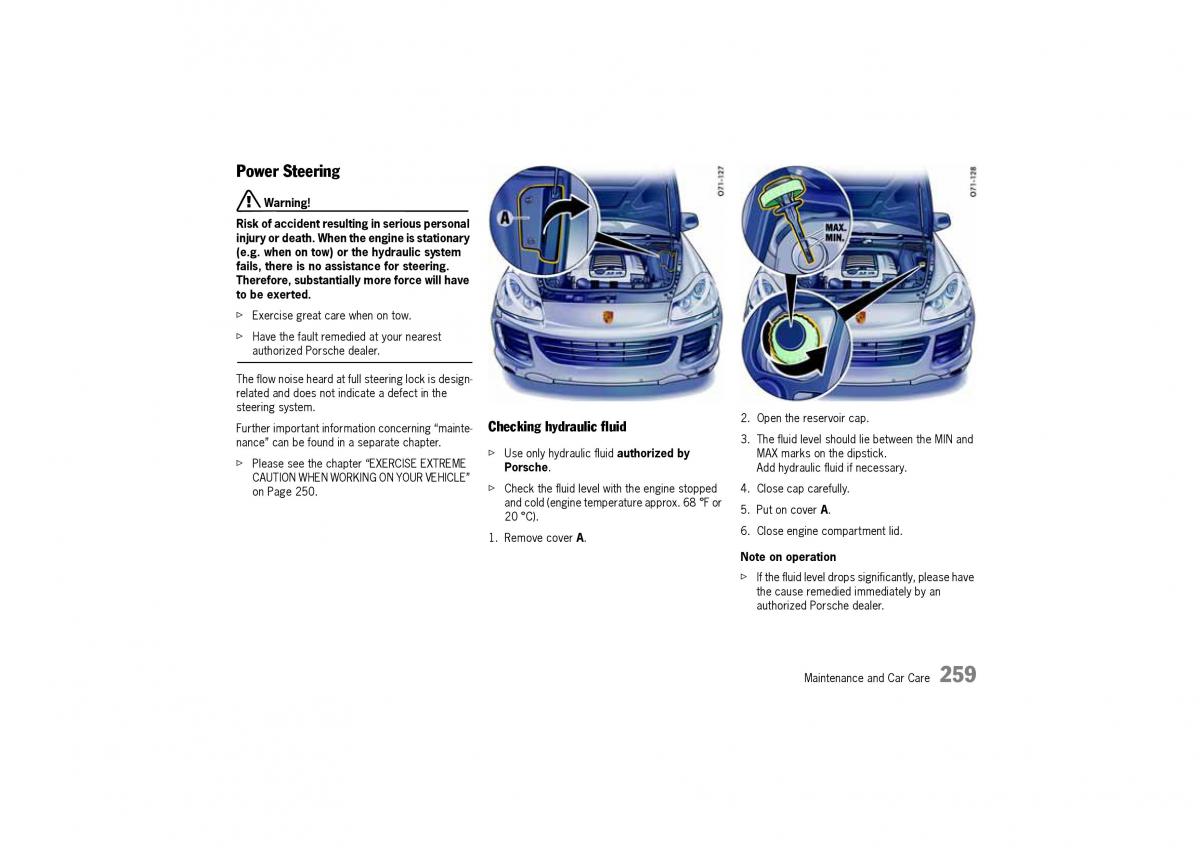 Porsche Cayenne I 1 owners manual / page 259