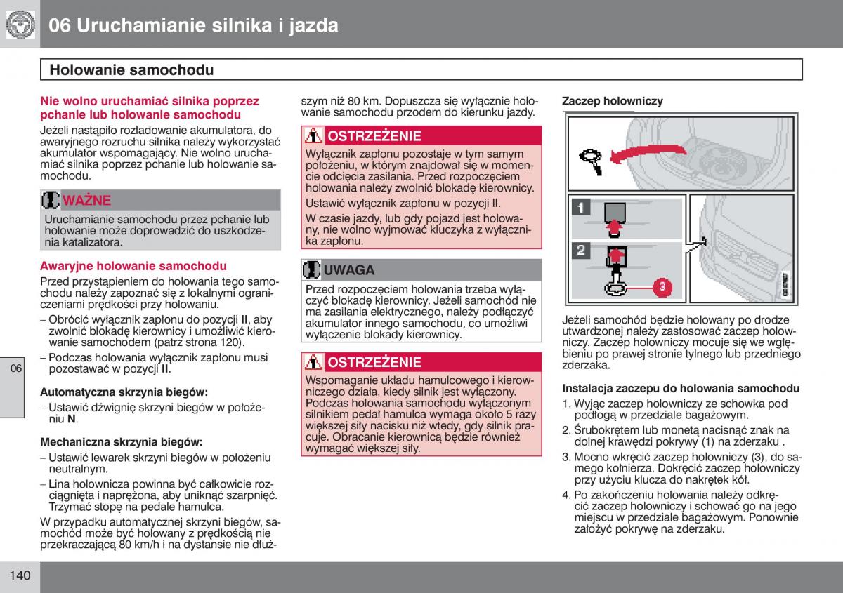 manual  Volvo S40 II instrukcja / page 141