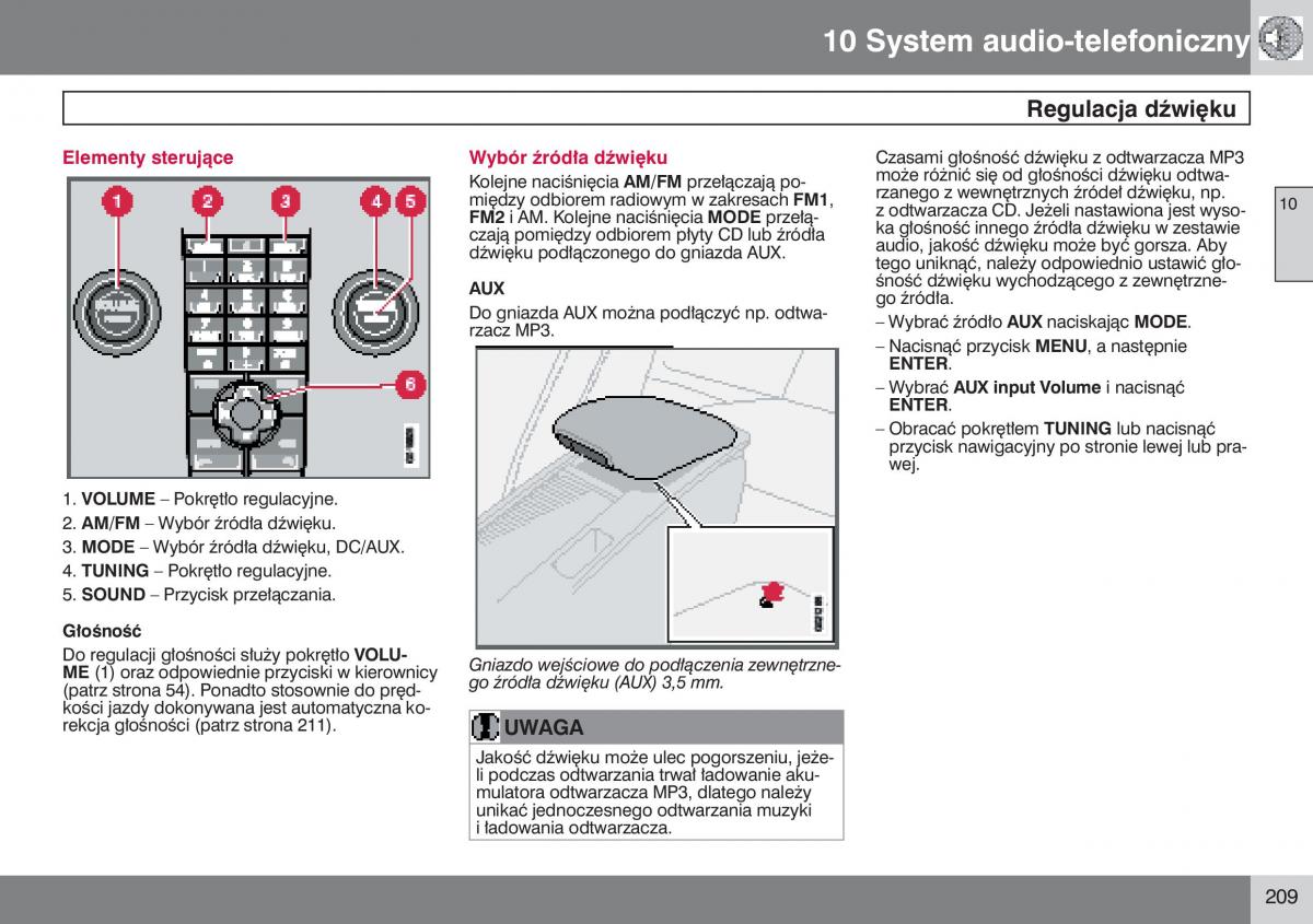 manual  Volvo S40 II instrukcja / page 210