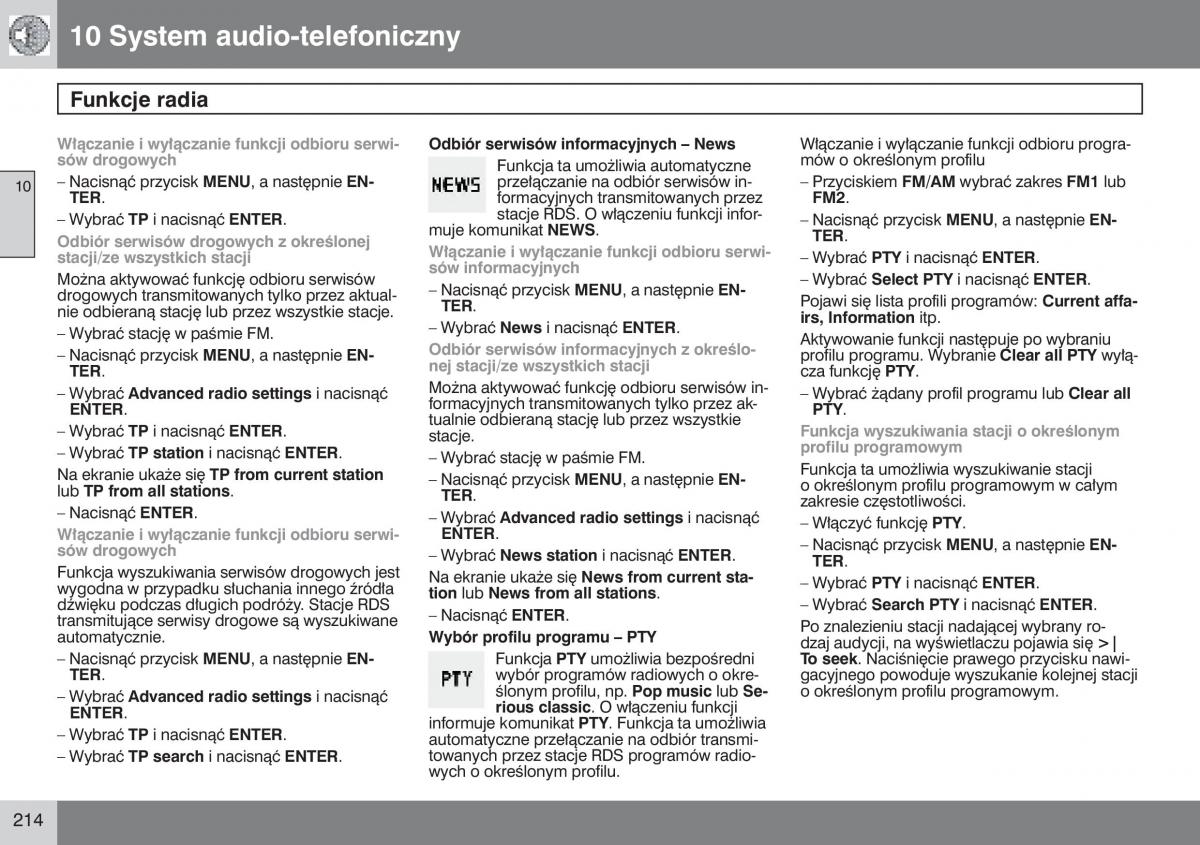 manual  Volvo S40 II instrukcja / page 215