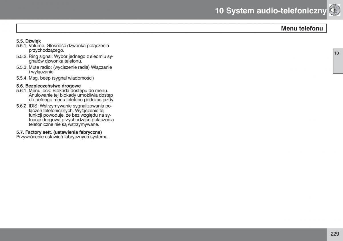 manual  Volvo S40 II instrukcja / page 230