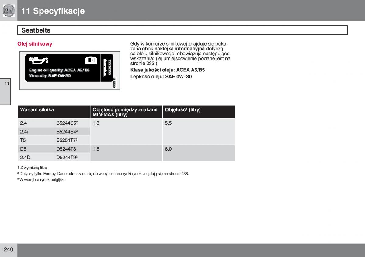 manual  Volvo S40 II instrukcja / page 241