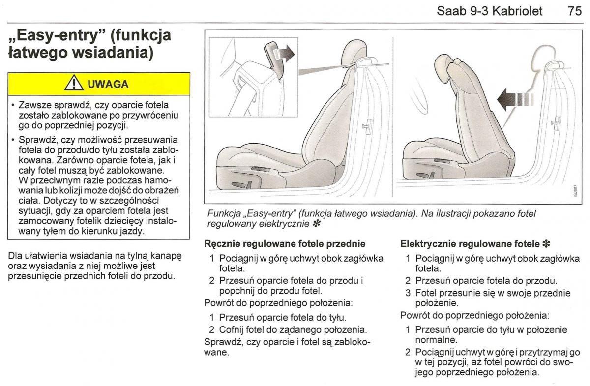 Saab 9 3 II 2 YS3F instrukcja obslugi / page 77