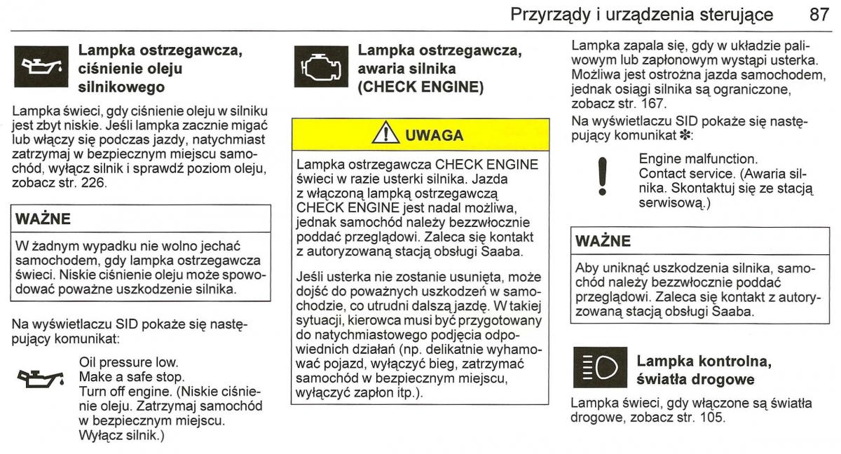 Saab 9 3 II 2 YS3F instrukcja obslugi / page 89