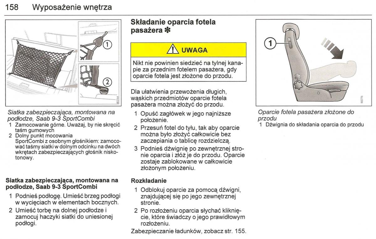 Saab 9 3 II 2 YS3F instrukcja obslugi / page 160