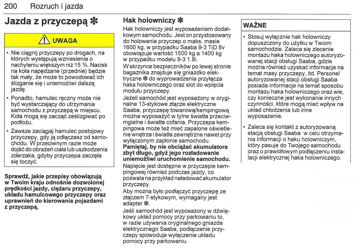 Saab 9 3 II 2 YS3F instrukcja obslugi / page 202