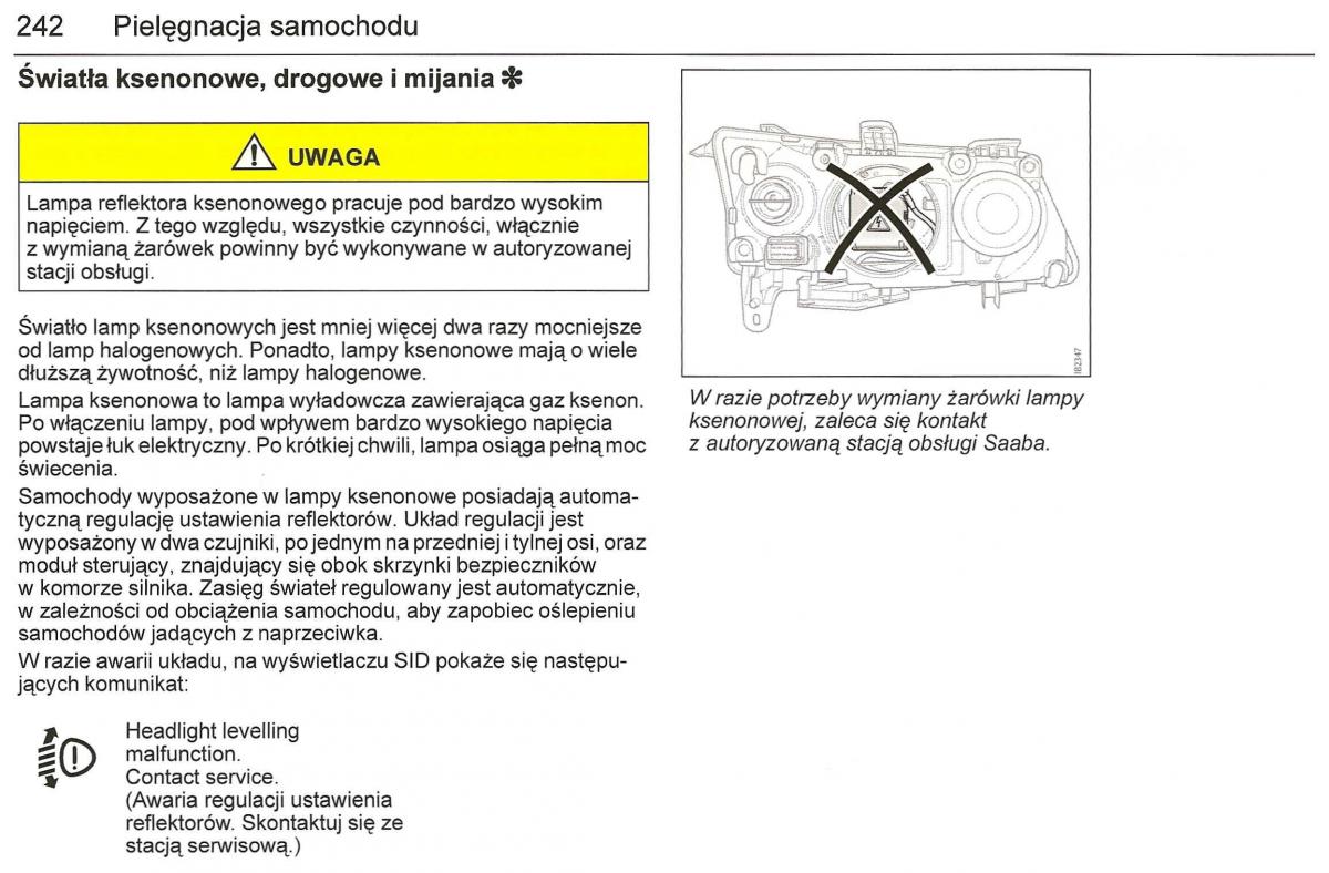 Saab 9 3 II 2 YS3F instrukcja obslugi / page 244