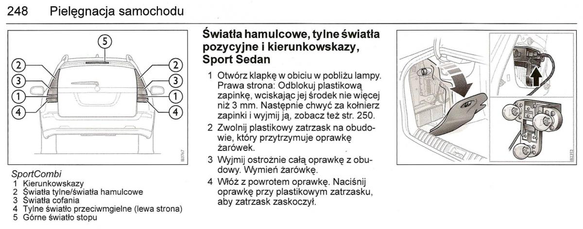 Saab 9 3 II 2 YS3F instrukcja obslugi / page 250