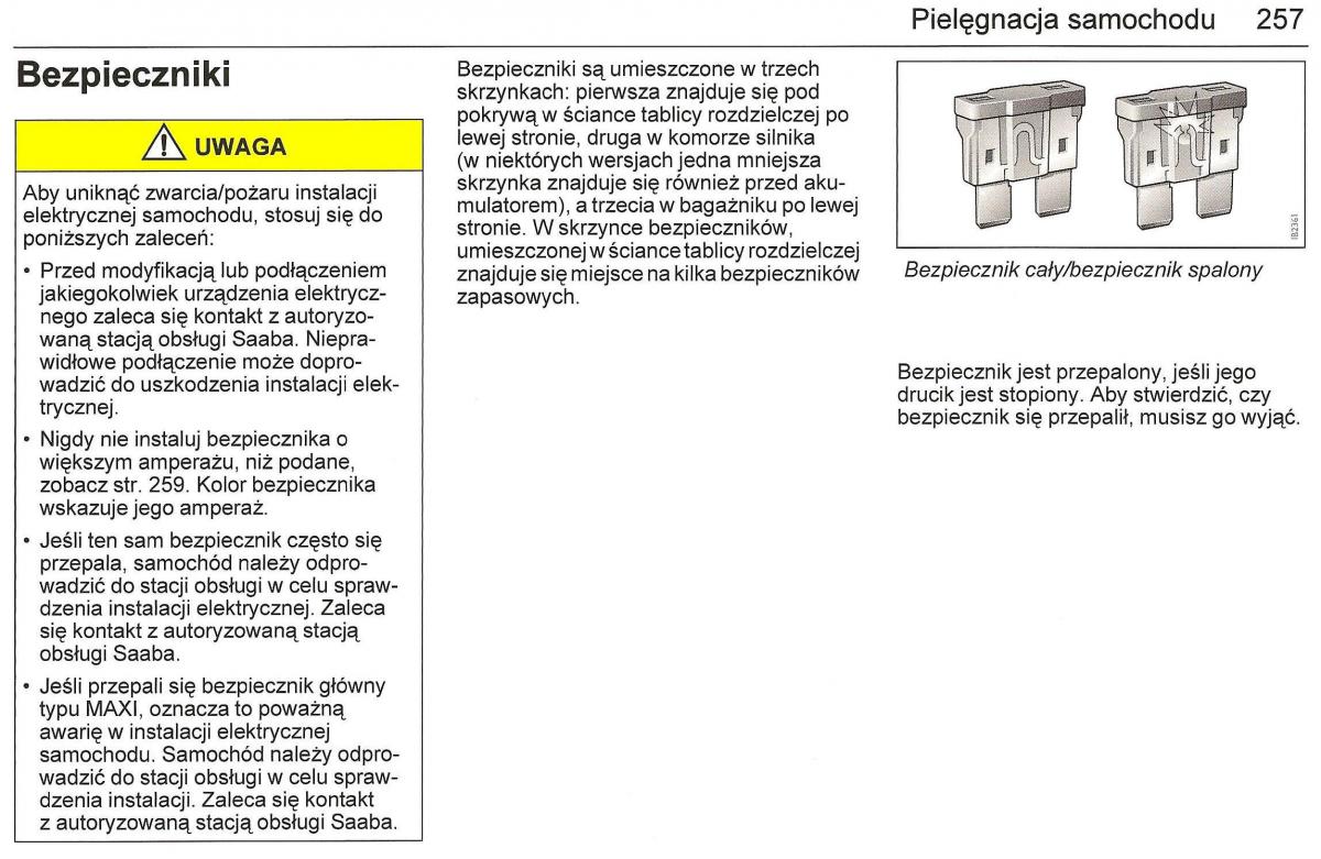 Saab 9 3 II 2 YS3F instrukcja obslugi / page 259