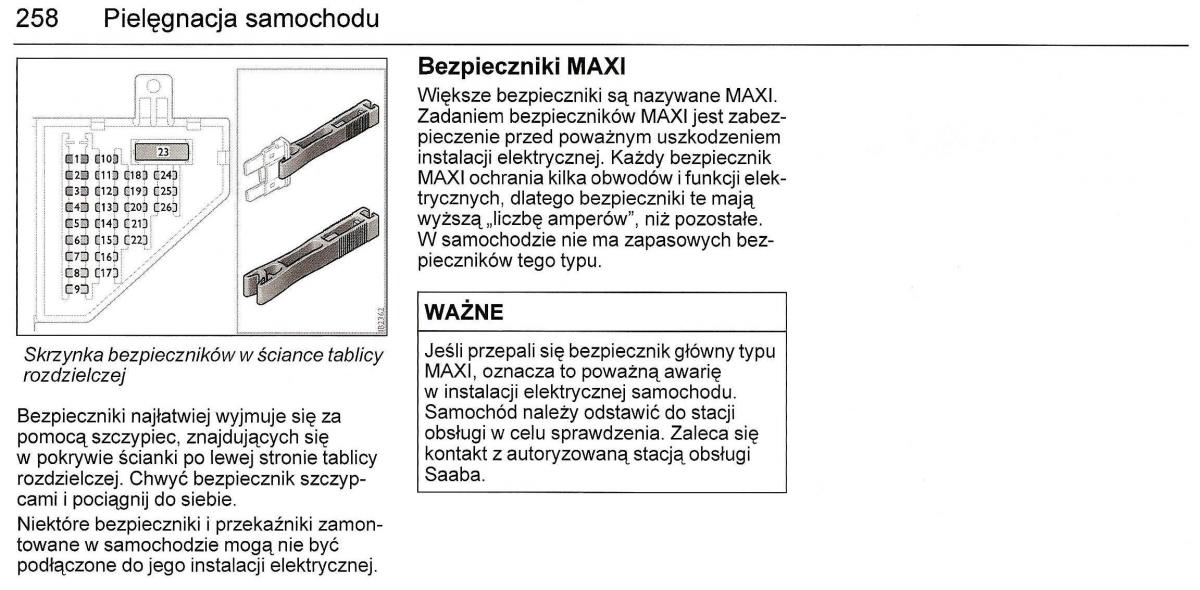 Saab 9 3 II 2 YS3F instrukcja obslugi / page 260