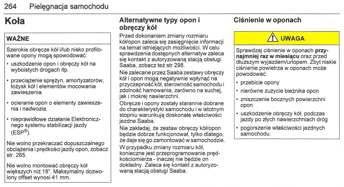 Saab 9 3 II 2 YS3F instrukcja obslugi / page 266