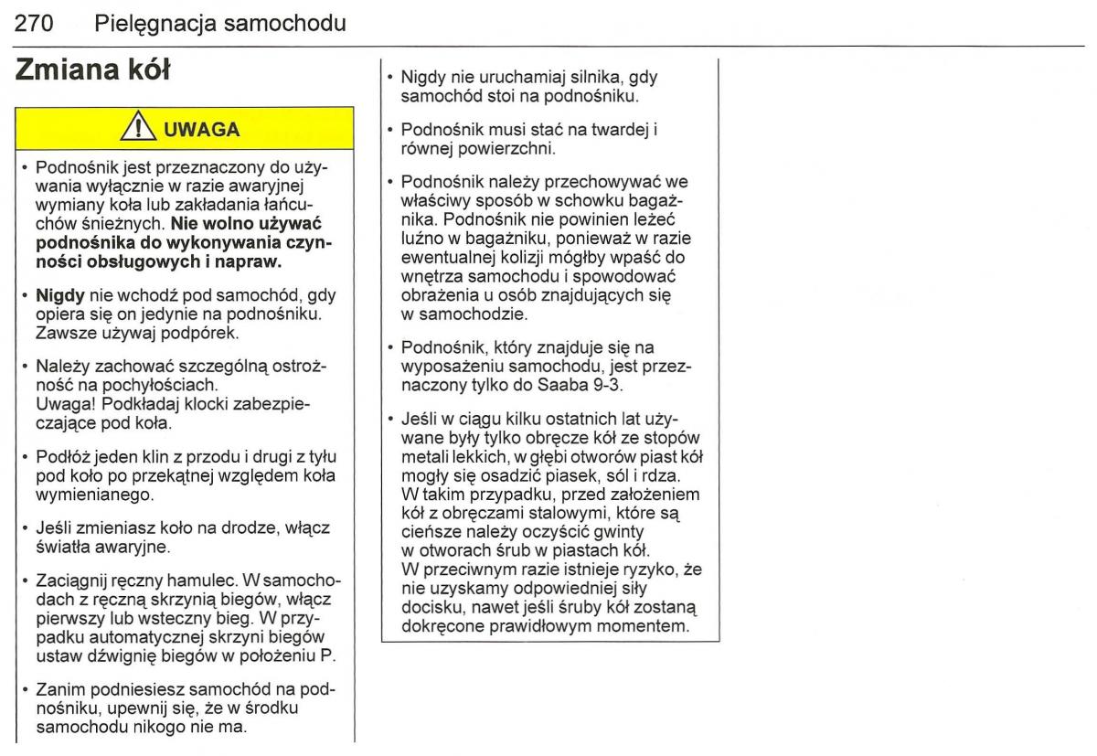 Saab 9 3 II 2 YS3F instrukcja obslugi / page 272