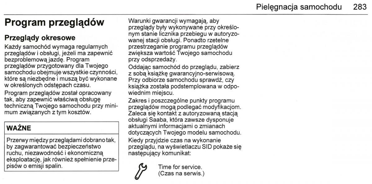 Saab 9 3 II 2 YS3F instrukcja obslugi / page 285