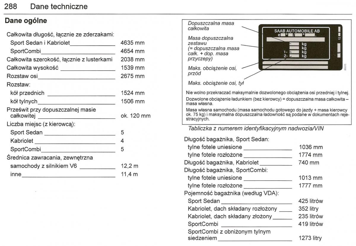 Saab 9 3 II 2 YS3F instrukcja obslugi / page 290