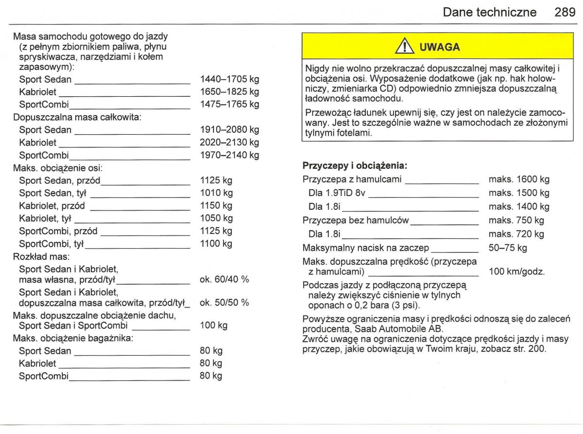 Saab 9 3 II 2 YS3F instrukcja obslugi / page 291