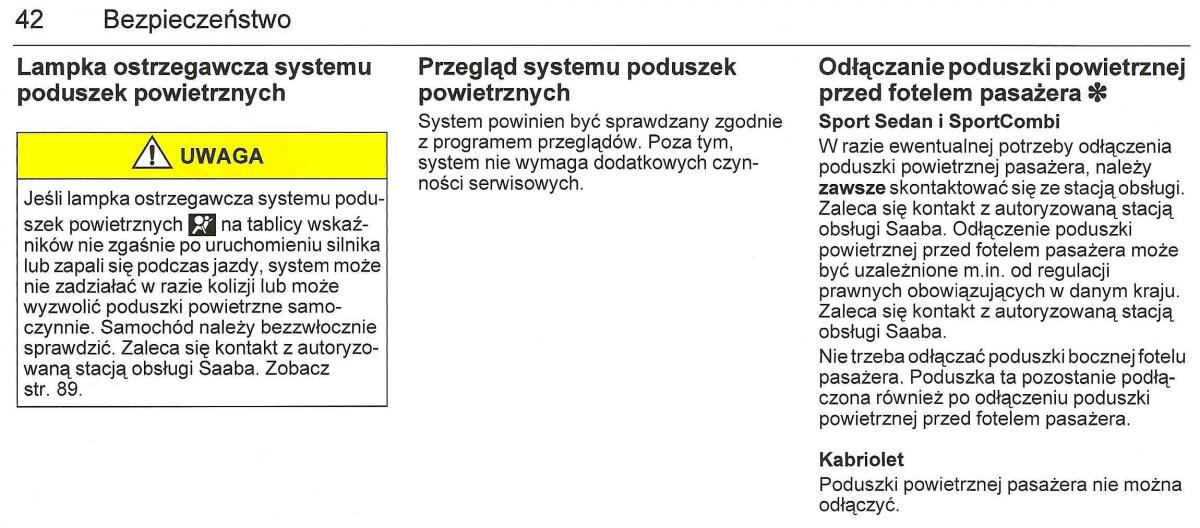 Saab 9 3 II 2 YS3F instrukcja obslugi / page 44