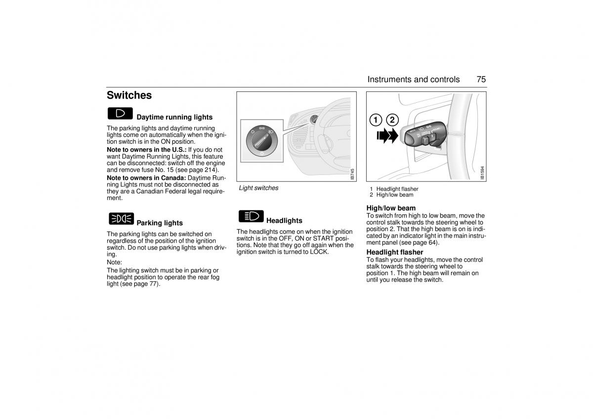 Saab 9 3 I 1 YS3D owners manual / page 75