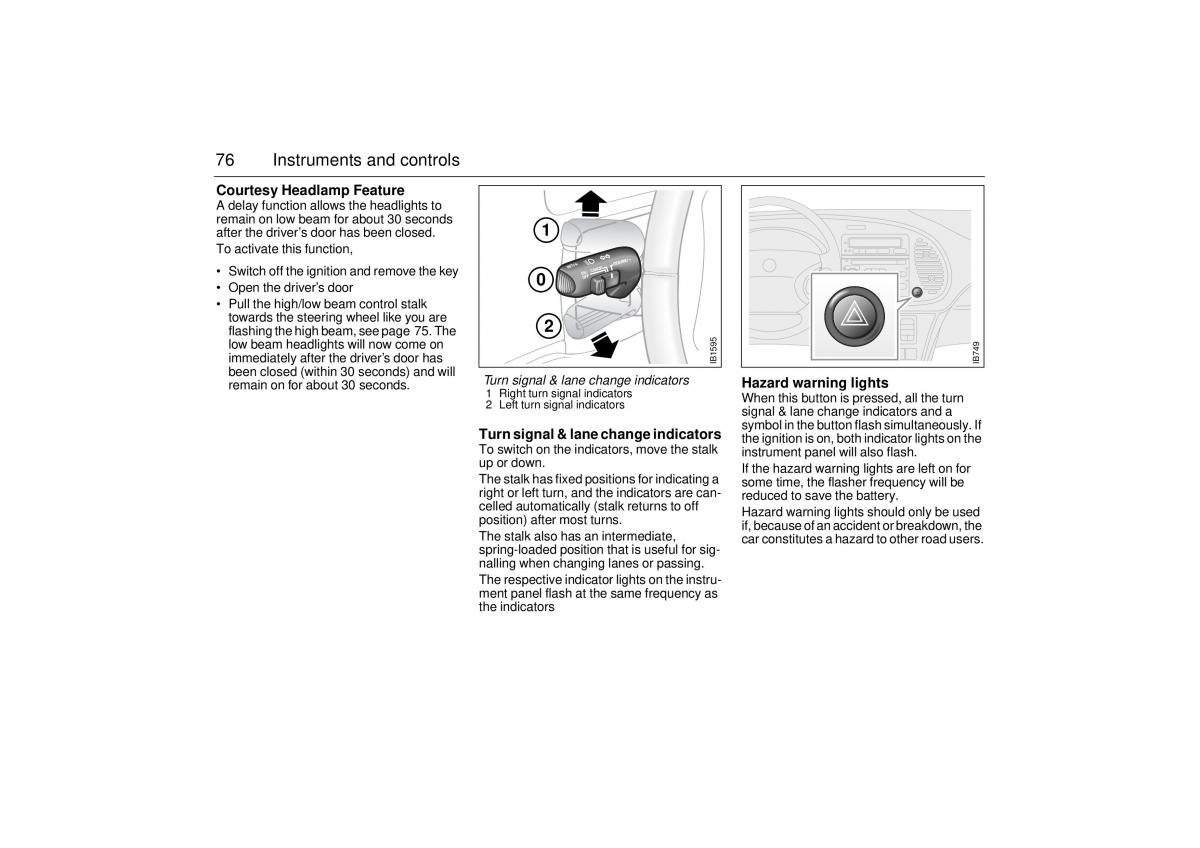 Saab 9 3 I 1 YS3D owners manual / page 76