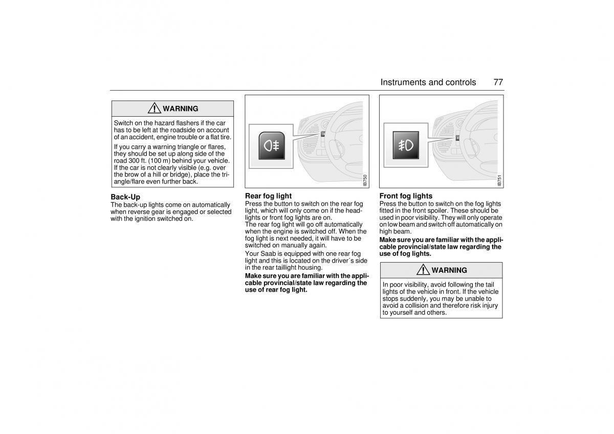 Saab 9 3 I 1 YS3D owners manual / page 77