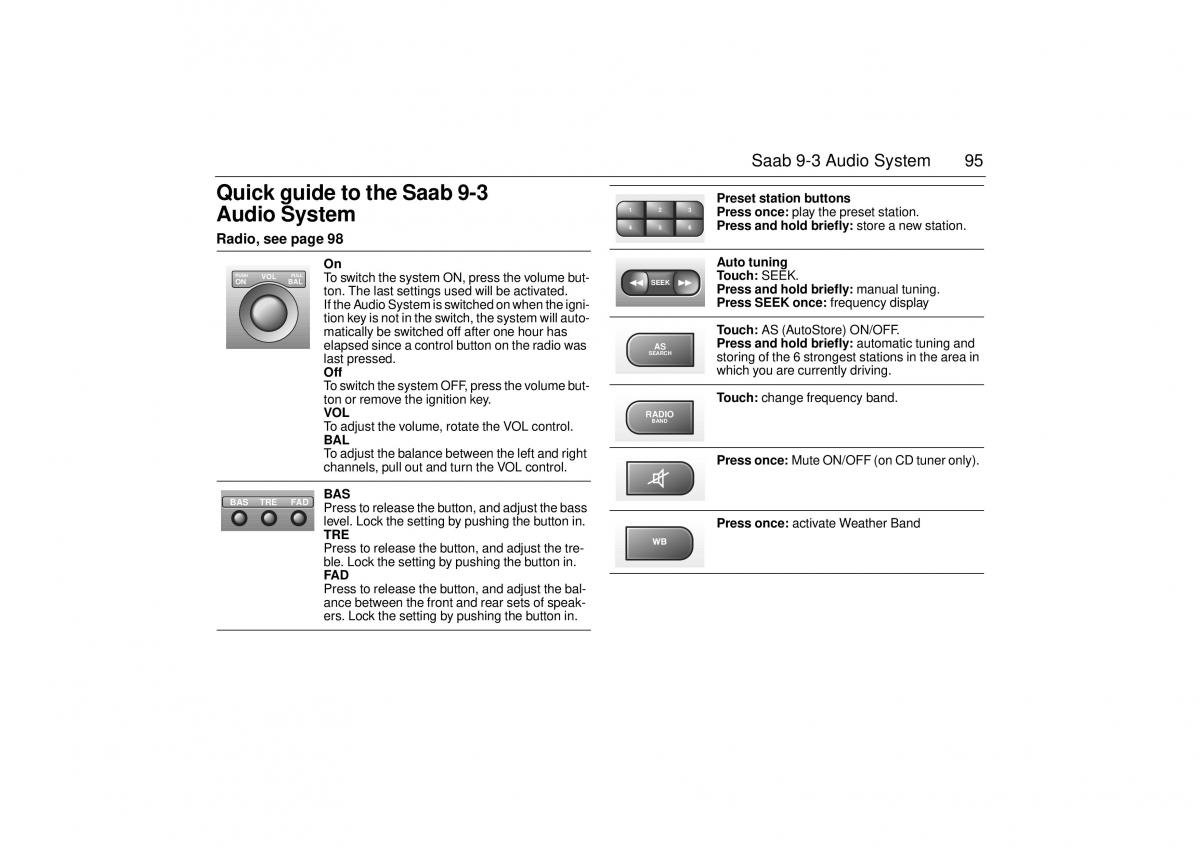 Saab 9 3 I 1 YS3D owners manual / page 95