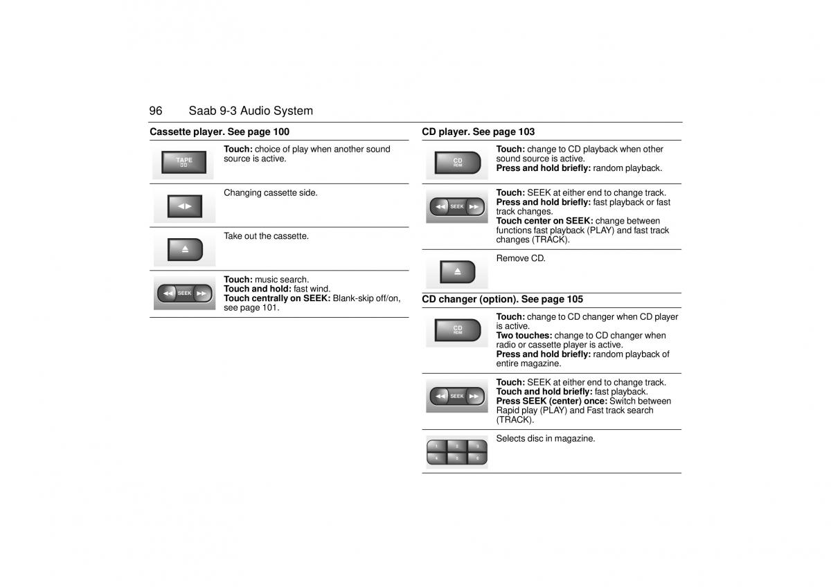 Saab 9 3 I 1 YS3D owners manual / page 96