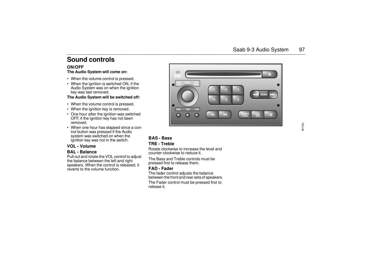 Saab 9 3 I 1 YS3D owners manual / page 97