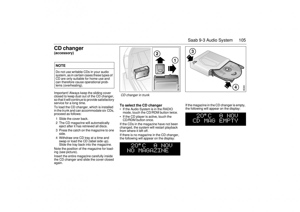 Saab 9 3 I 1 YS3D owners manual / page 105