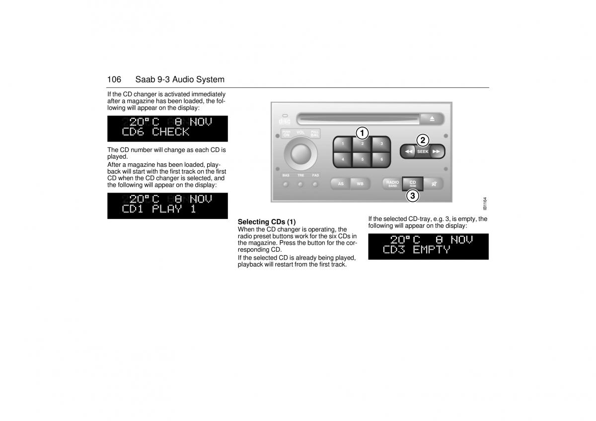 Saab 9 3 I 1 YS3D owners manual / page 106