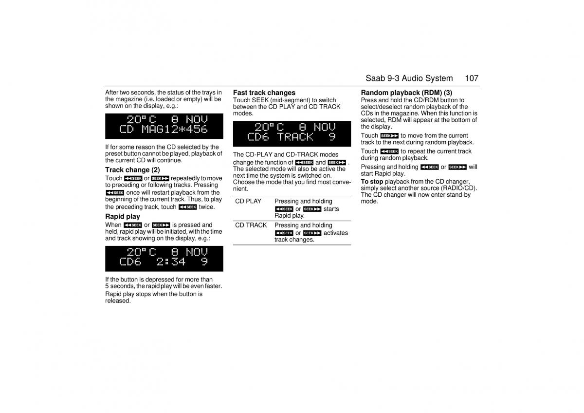 Saab 9 3 I 1 YS3D owners manual / page 107