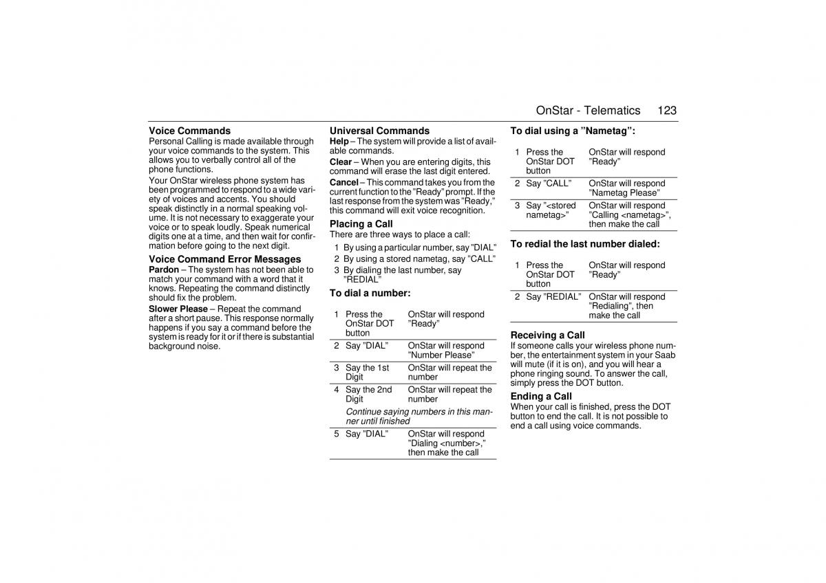 Saab 9 3 I 1 YS3D owners manual / page 123