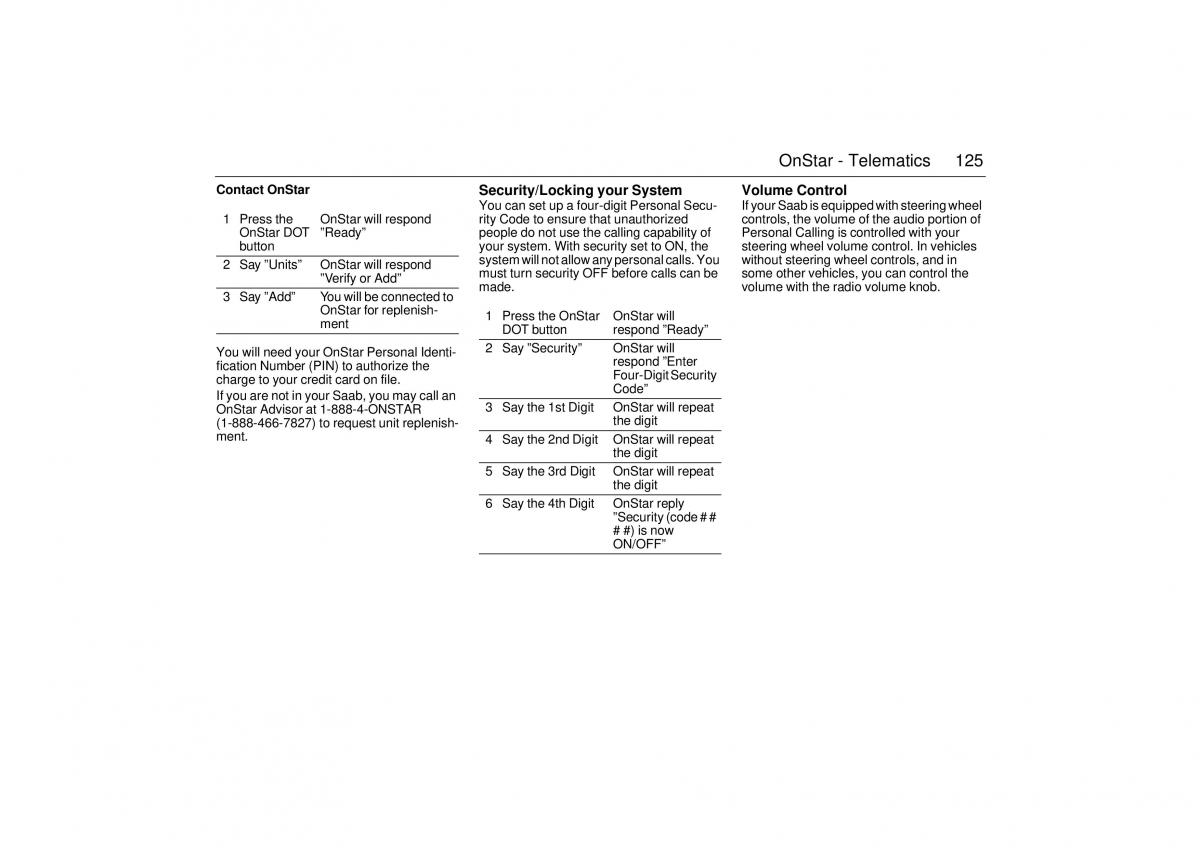 Saab 9 3 I 1 YS3D owners manual / page 125