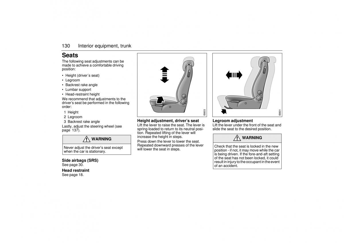 Saab 9 3 I 1 YS3D owners manual / page 130