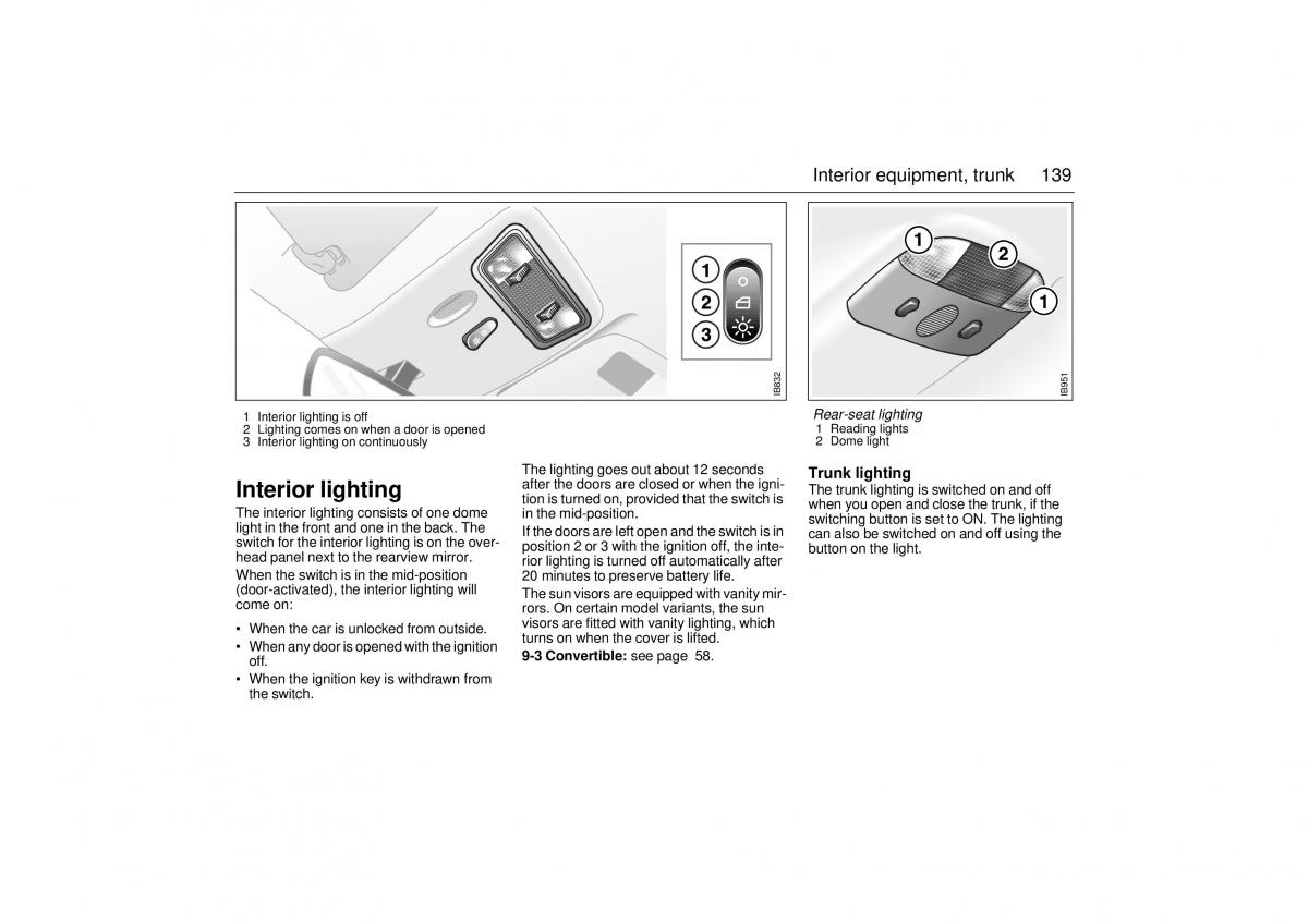 Saab 9 3 I 1 YS3D owners manual / page 139