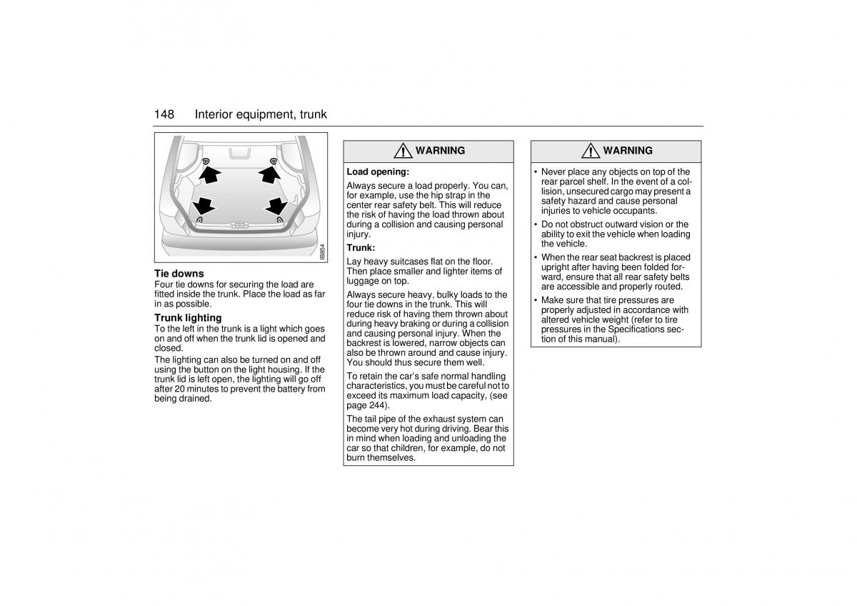 Saab 9 3 I 1 YS3D owners manual / page 148