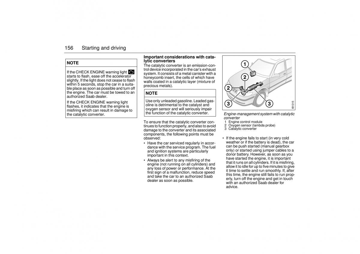 Saab 9 3 I 1 YS3D owners manual / page 156