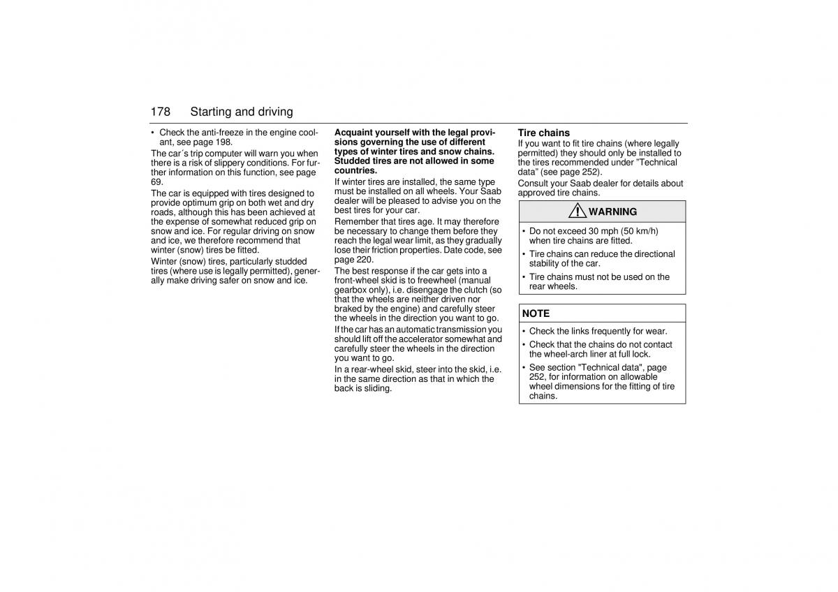 Saab 9 3 I 1 YS3D owners manual / page 178