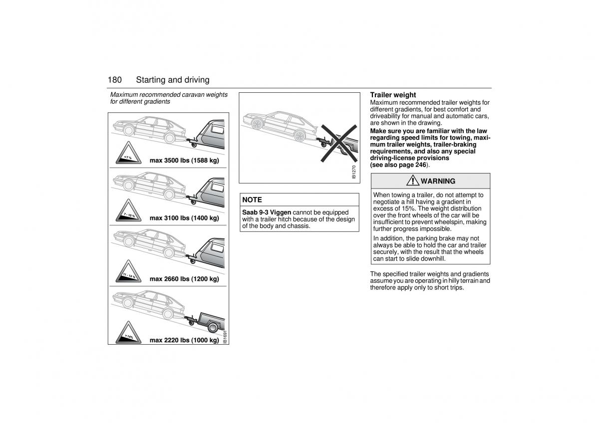 Saab 9 3 I 1 YS3D owners manual / page 180