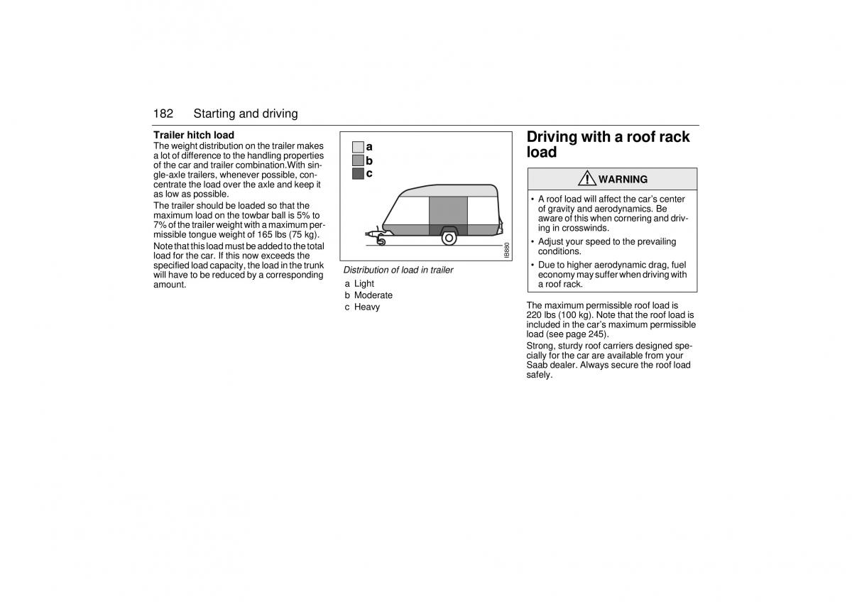 Saab 9 3 I 1 YS3D owners manual / page 182