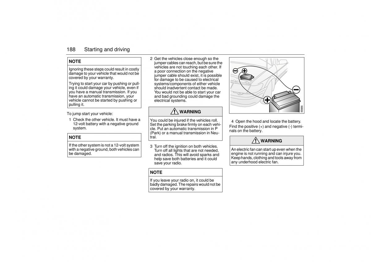 Saab 9 3 I 1 YS3D owners manual / page 188