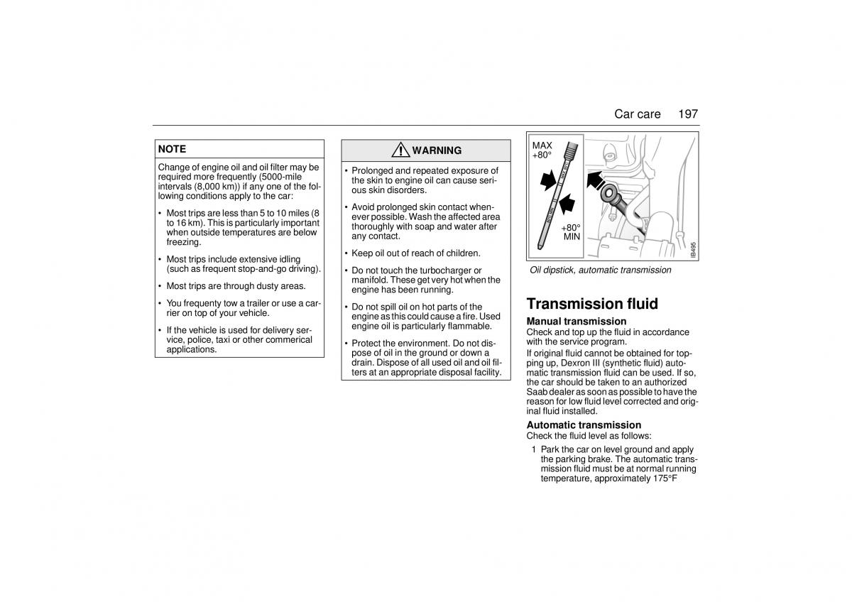 Saab 9 3 I 1 YS3D owners manual / page 197