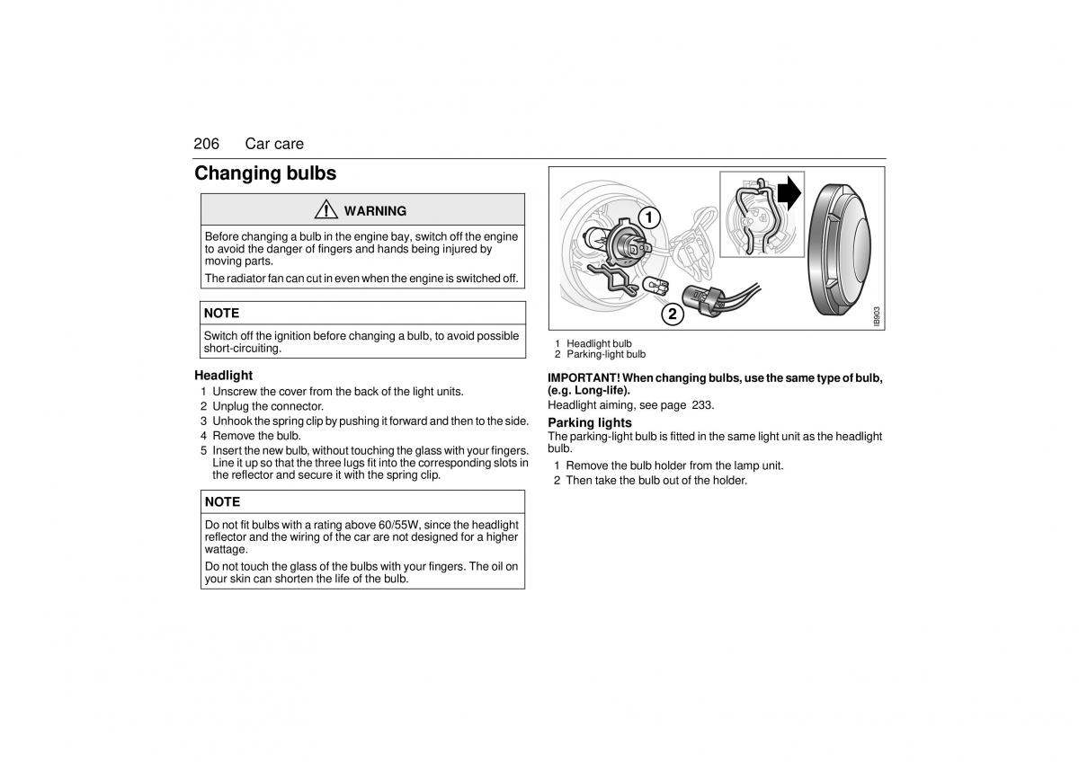 Saab 9 3 I 1 YS3D owners manual / page 206