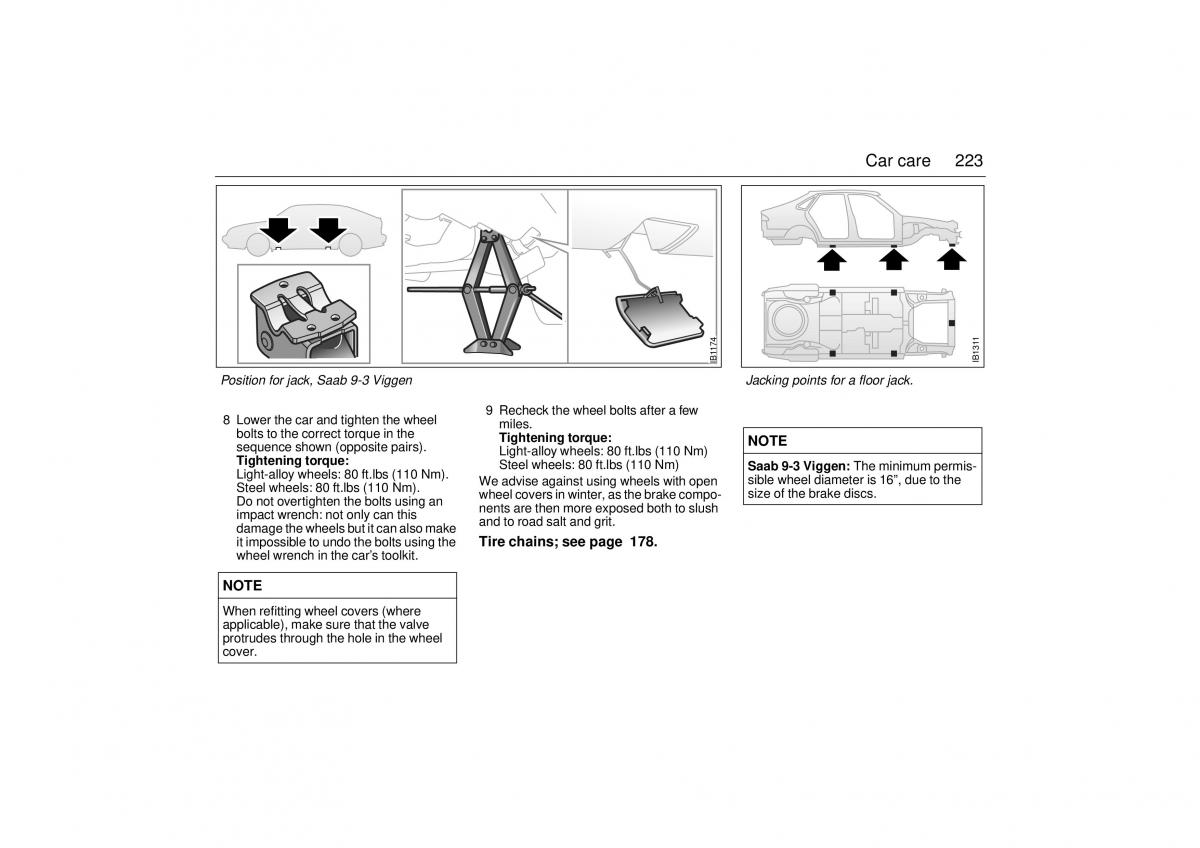 Saab 9 3 I 1 YS3D owners manual / page 223